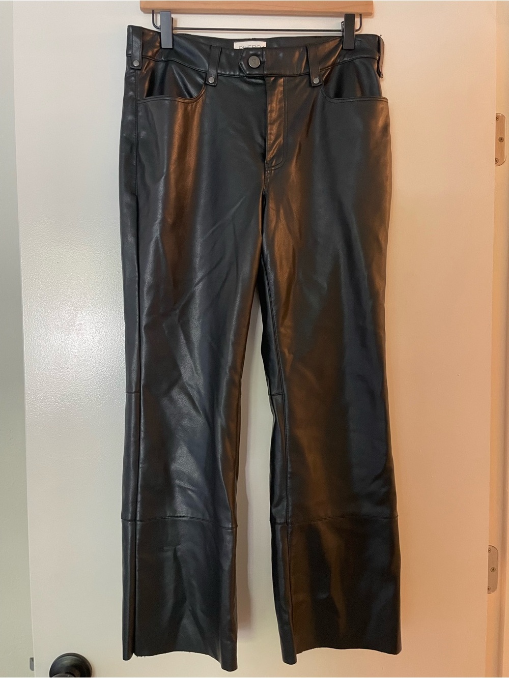 Anthropology pilcro black faux leather cropped pants